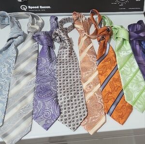 NWOT LOT OF 10 Elegant Men's Tie Collection - Assorted Colors